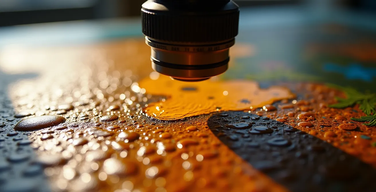 Laboratoire d'analyse d'œuvres d'art avec équipements scientifiques modernes