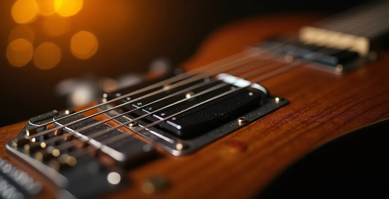 Gros plan sur des instruments de musique traditionnels et modernes mélangés